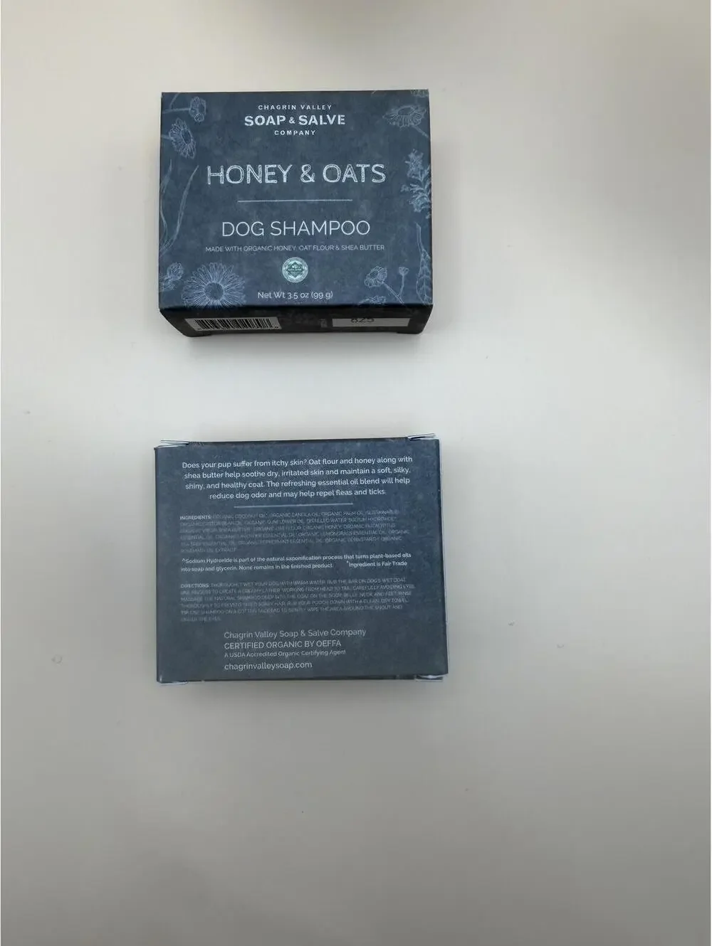 Set of 2 Chagrin Valley Honey & Oats Dog Shampoo Bars - Organic - 3.5oz - NEW